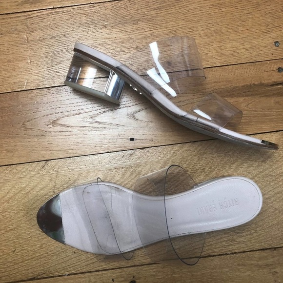 Ritch Erani NYFC Barbara Clear Acrylic Heel Sandal - Picture 1 of 9